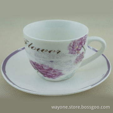 90cc Coffee Cup and Saucer Set in Printed Gift Box, with Pure Pink Motif, Ideal for Women